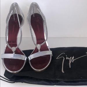 Giuseppe Zanotti Silver jeweled Sandal